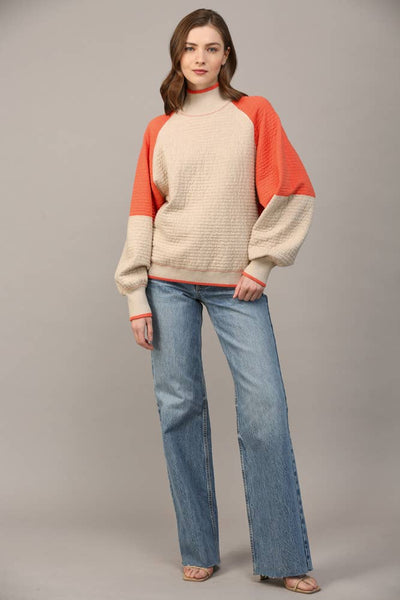 FATE - KNIT COLORBLOCK SWEATER -SMALL