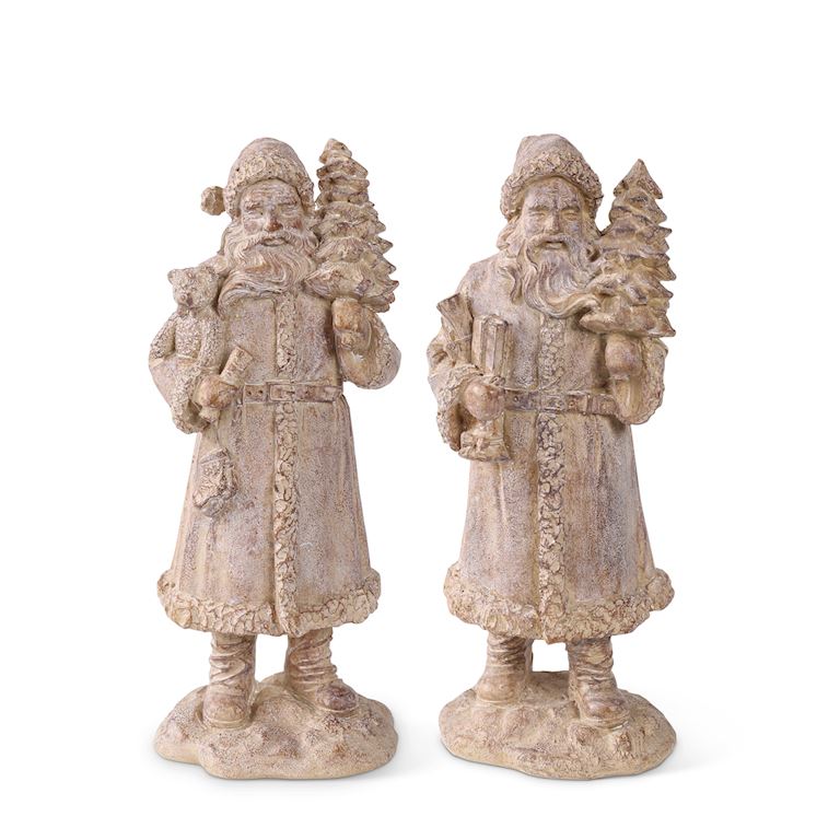 7.5 Inch Resin Natural Wood Santa