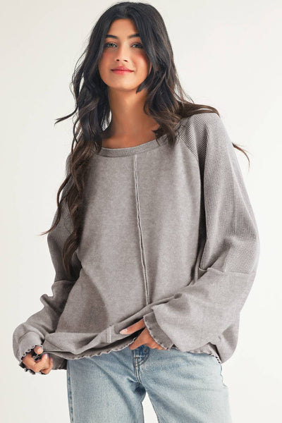 Seam Raglan Sweatshirt: Sail Blue / S