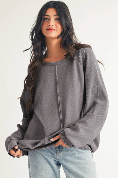 Seam Raglan Sweatshirt: Sail Blue / XL