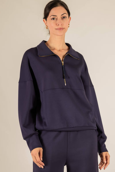 Butter Modal Zip Up Pullover/ Extra Small