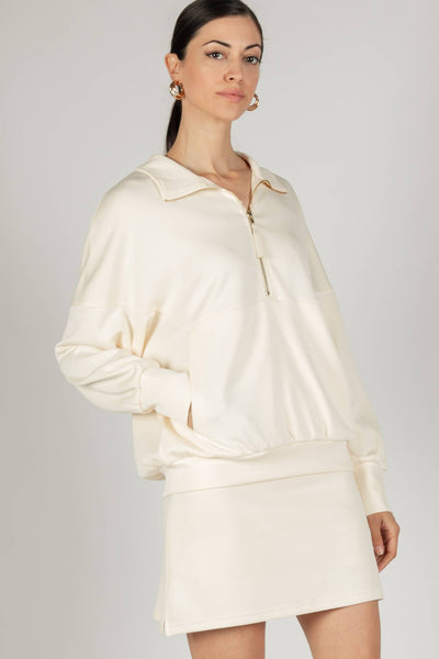 Butter Modal Zip Up Pullover/ Extra Small