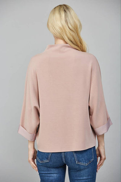 FATE - MODAL BLEND MOCK NECK: WASHED BLACK / S