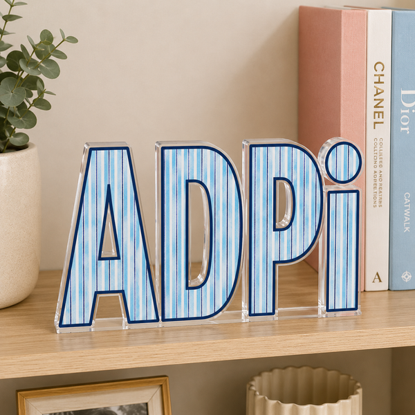 Alpha Delta Pi Signature Stripe Acrylic Shelfie