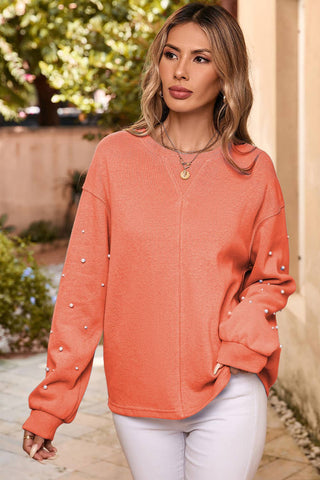 Drop Shoulder Round Neck Sweatshirt:/ S