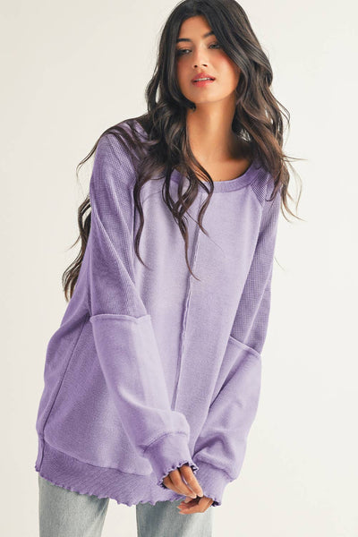 Seam Raglan Sweatshirt: Sail Blue / S