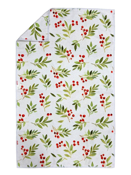 Holly: Double-Sided Hand Towel: White / 17x27 in / Hand Towel