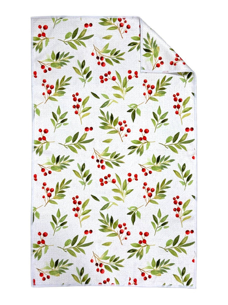Holly: Double-Sided Hand Towel: White / 17x27 in / Hand Towel