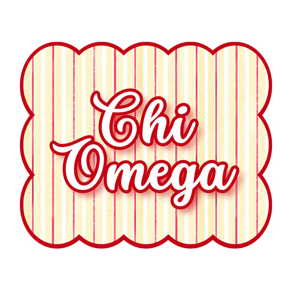 Chi Omega Signature Stripe Door Hanger