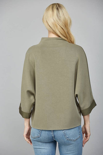 FATE - MODAL BLEND MOCK NECK: WASHED BLACK / S