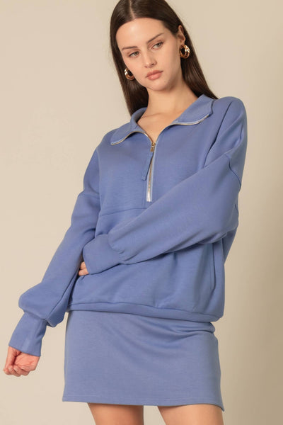 Butter Modal Zip Up Pullover/ Extra Small