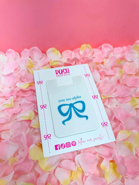 Silicone Phone Bow Wallet: Alpha Omicron Pi