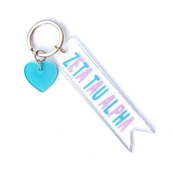 Sorority Acrylic Heart Keychain