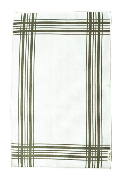 Crate: Reversible Hand Towel: White/Olive / 19x29 in / Hand Towel