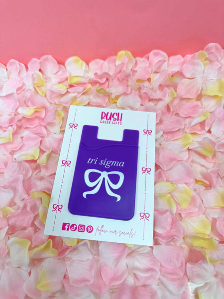 Silicone Phone Bow Wallet: Alpha Omicron Pi