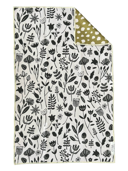 Crae.Home - Vintage Highway: Reversible Hand Towel: Cream/Pea Green / Hand Towel