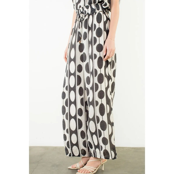 Oval dotted print pants