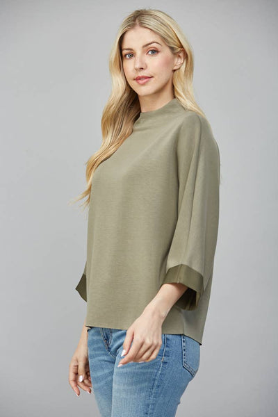 FATE - MODAL BLEND MOCK NECK: WASHED BLACK / S