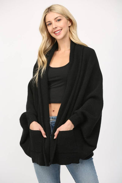 FATE - SHAWL COLLAR OPEN CARDIGAN-SMALL