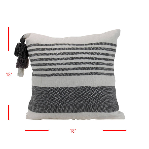 Foreside Home & Garden - SALE - 18X18 Hand Woven Liz Pillow Gray