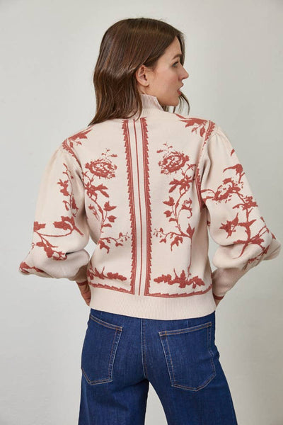 MOCK NECK SWEATER RED BEAN / S