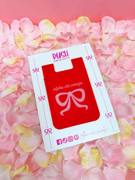 Silicone Phone Bow Wallet: Alpha Omicron Pi
