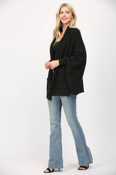 FATE - SHAWL COLLAR OPEN CARDIGAN-SMALL