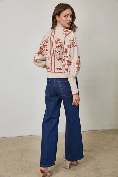 MOCK NECK SWEATER RED BEAN / S