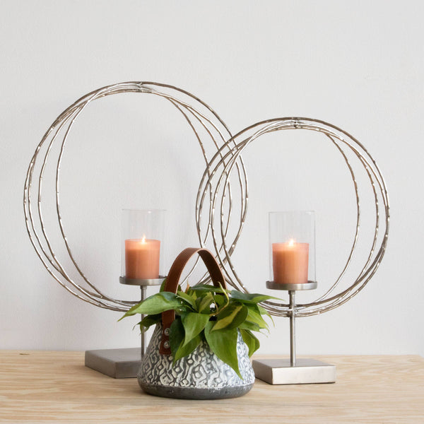 Foreside Home & Garden - SALE - Hammered Ring Pillar Holder Small