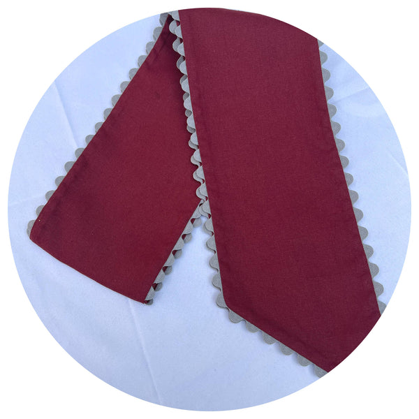 Custom Linen Sashes with Trim