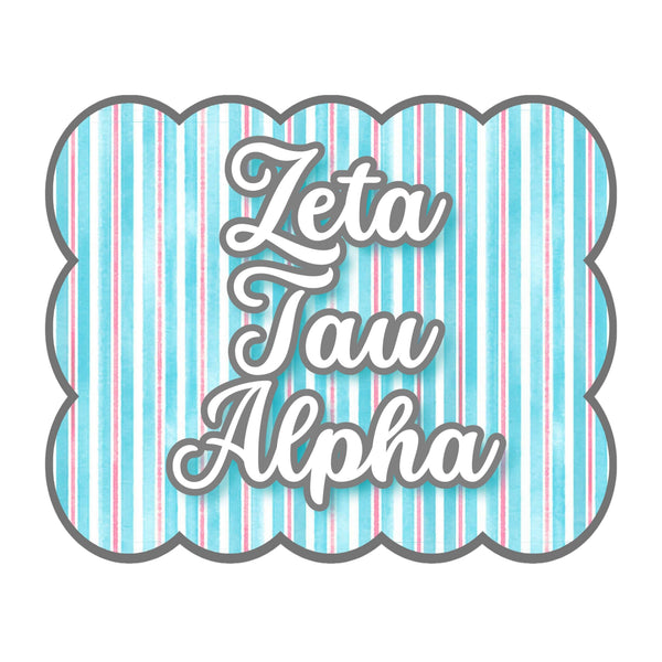 Zeta Tau Alpha Signature Stripe Door Hanger