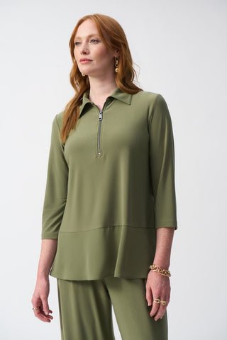 Silky Knit and Georgette Straight Tunic