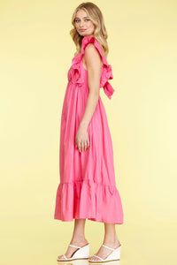 Long pink dress w/bow
