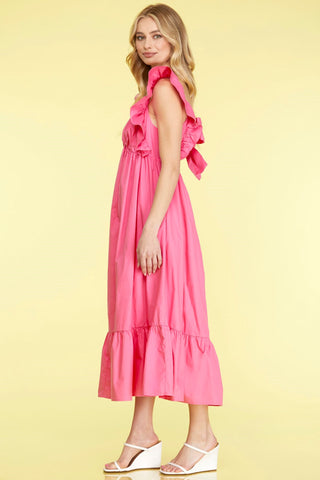 Long pink dress w/bow