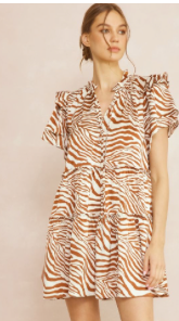 Chocolate Zebra print Dress