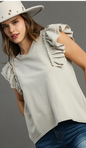 Stone Ruffle Tank