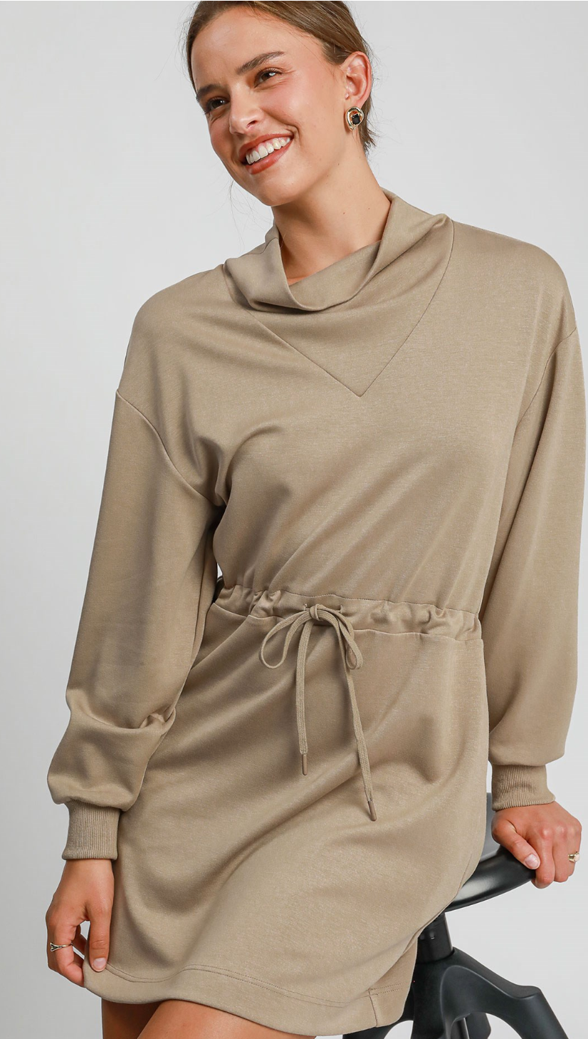 LUXEknit Cowl Neck Sweat Dress