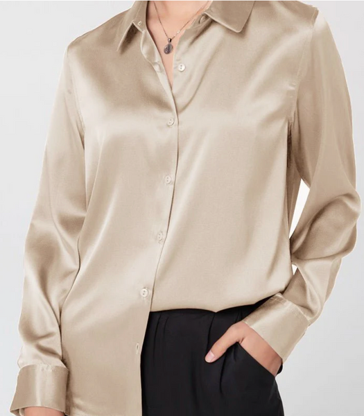 Satin Button Down Shirt