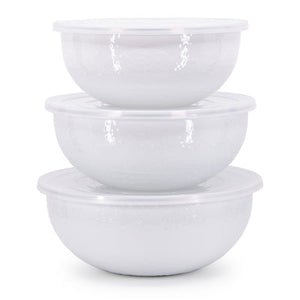 Solid White Mixing Bowls w/lids