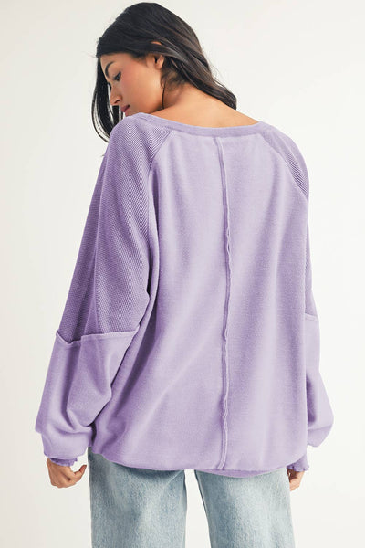 Seam Raglan Sweatshirt: Sail Blue / S