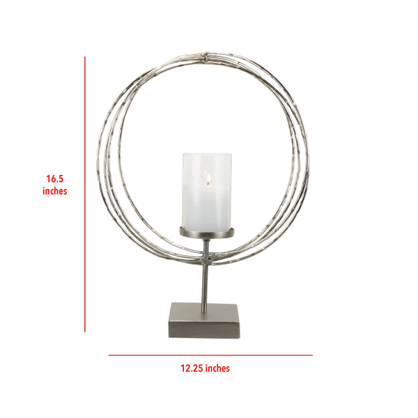 Foreside Home & Garden - SALE - Hammered Ring Pillar Holder Small