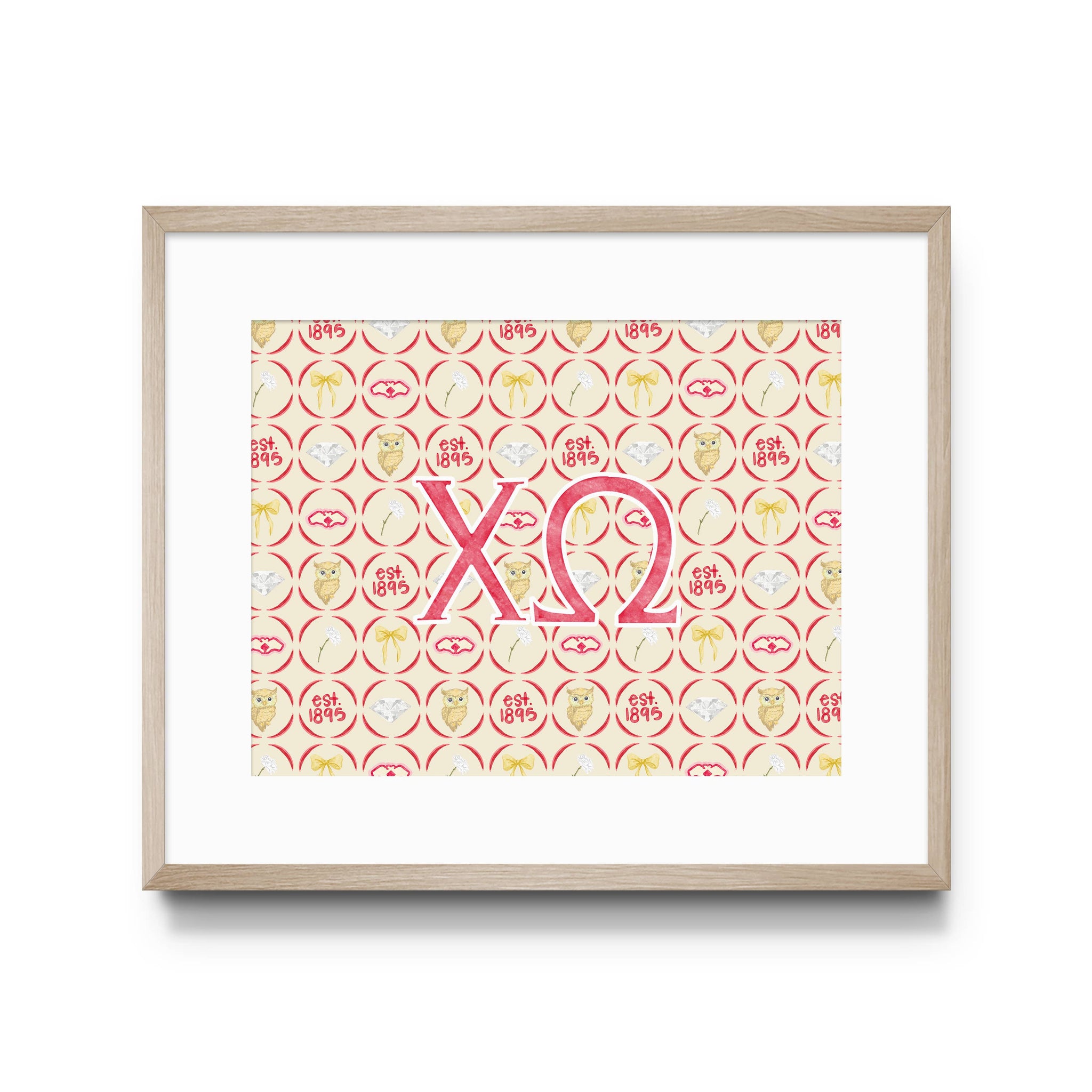Gracefully Made Art - Chi Omega Art Print, Sorority: 8x10