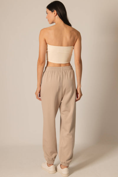Butter Modal Joggers: Taupe / Small