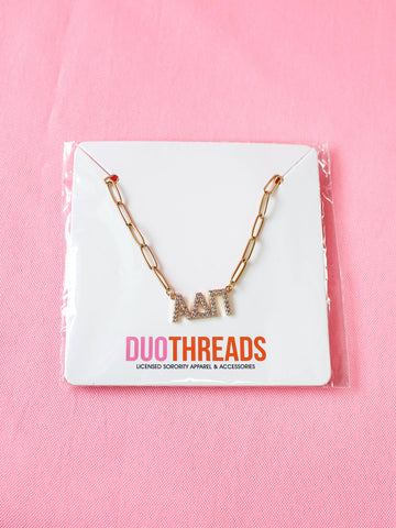 Rhinestone Sorority Necklace: ALPHA DELTA PI