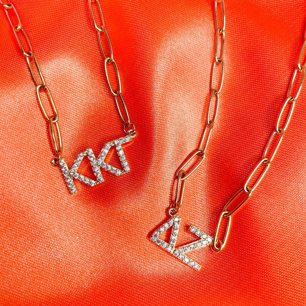 Rhinestone Sorority Necklace: ALPHA DELTA PI