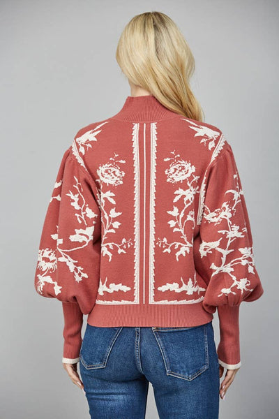 MOCK NECK SWEATER RED BEAN / S
