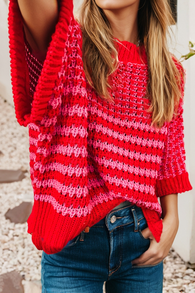 Reece - 3/4 Draped Sleeve Slouchy Sweater: Private Lable