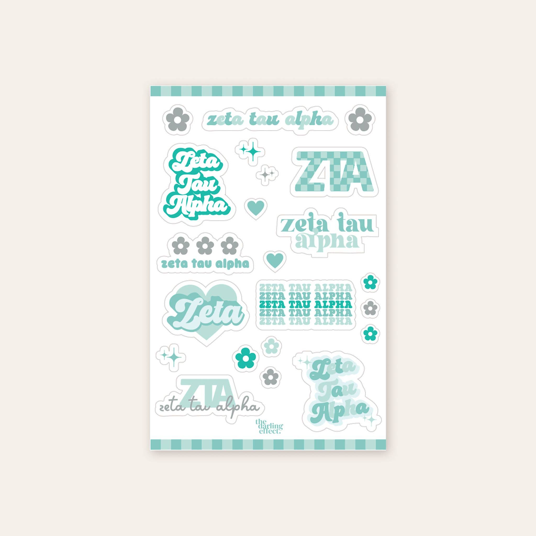 Sorority Sticker Sheet: Zeta Tau Alpha