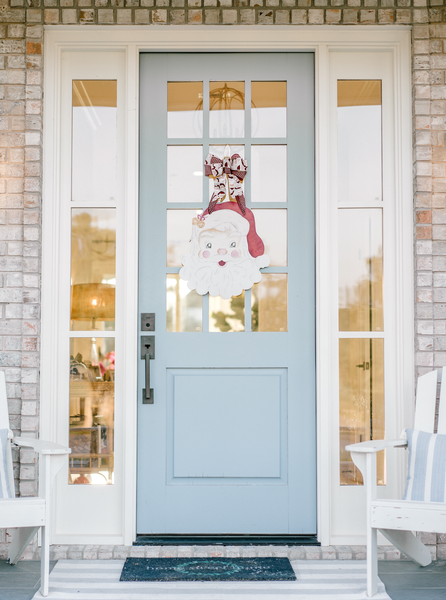 Front Porch Elegance - Holly Jolly Santa- Door Hanger: