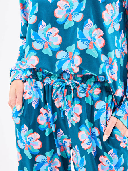 Mary Square - Women's Annie Pajama Pants Set | Center Stage Green: XL